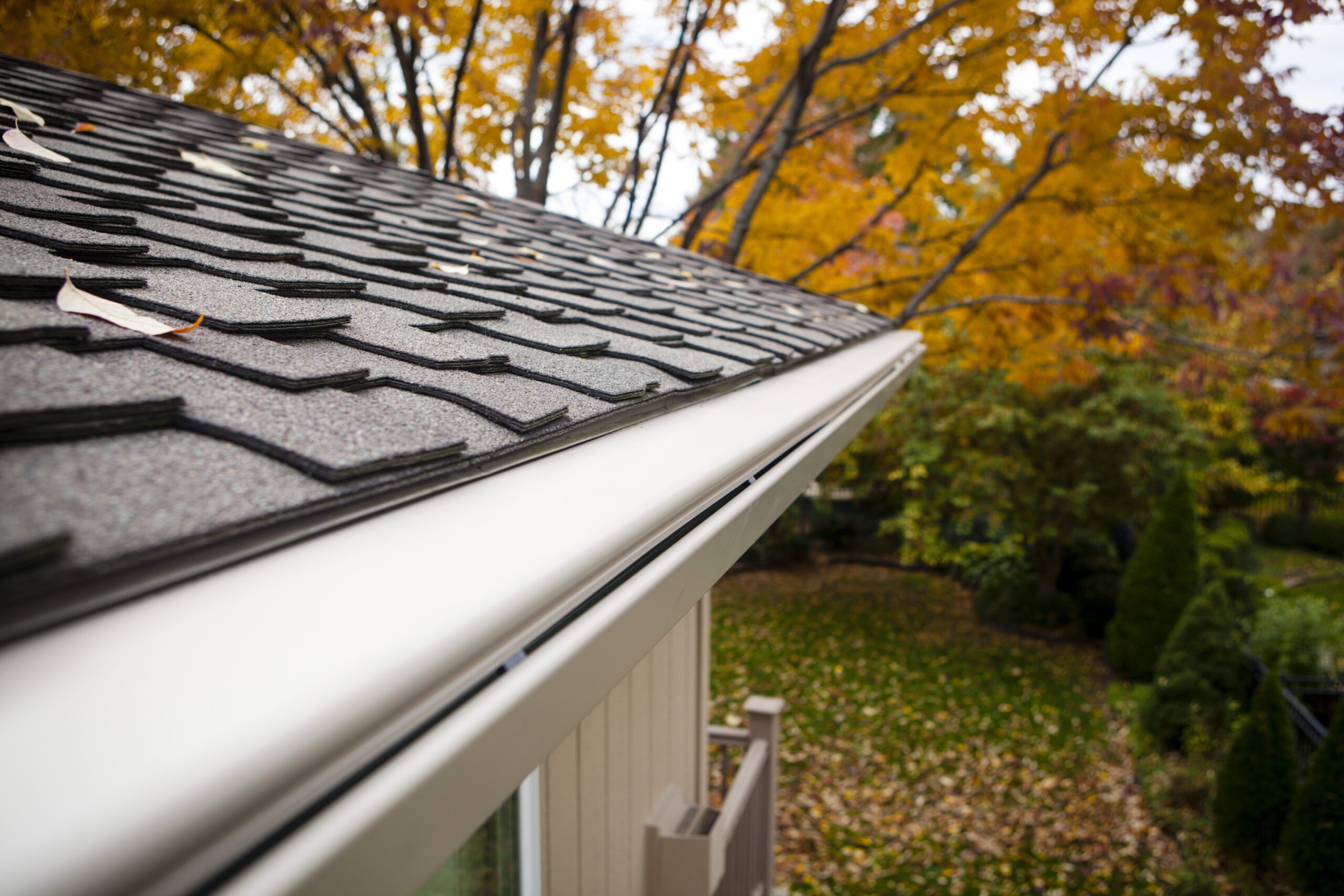 Gutter attached to house.