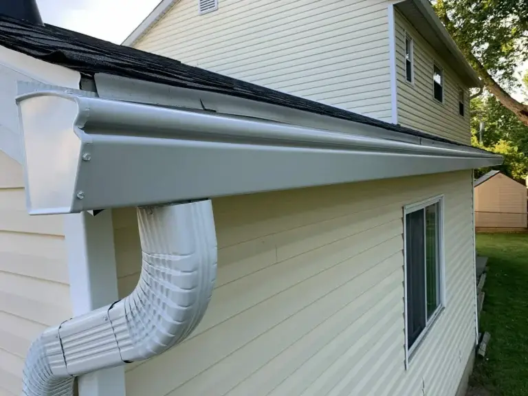 K-Guard leaf-free gutter system installed on a modern home